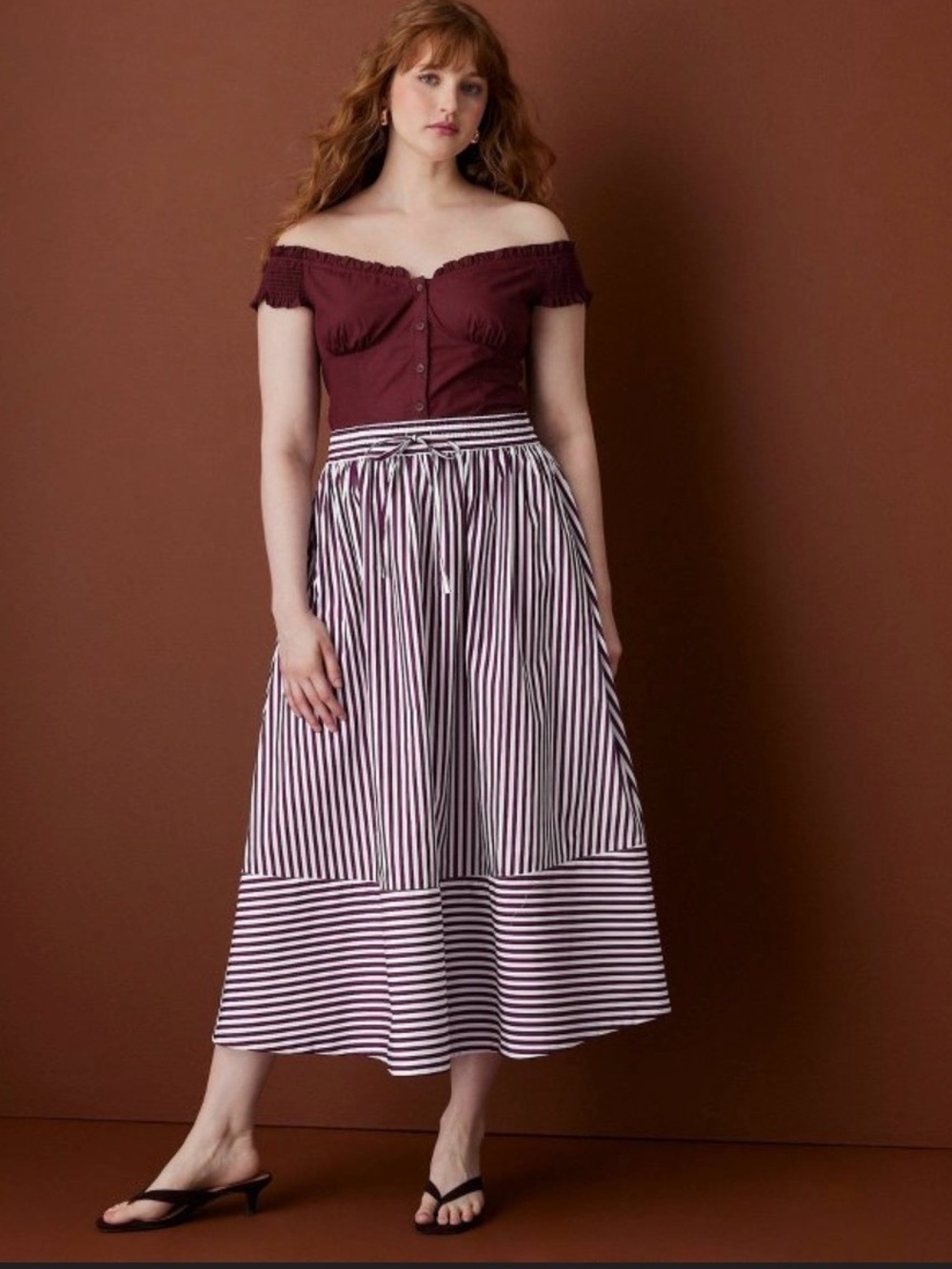 Target x Rosie Assoulin Striped  Midi Skirt L